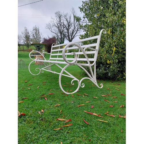 898A - Decorative metal garden bench {97 cm H x 200 cm W x 99 cm D}.