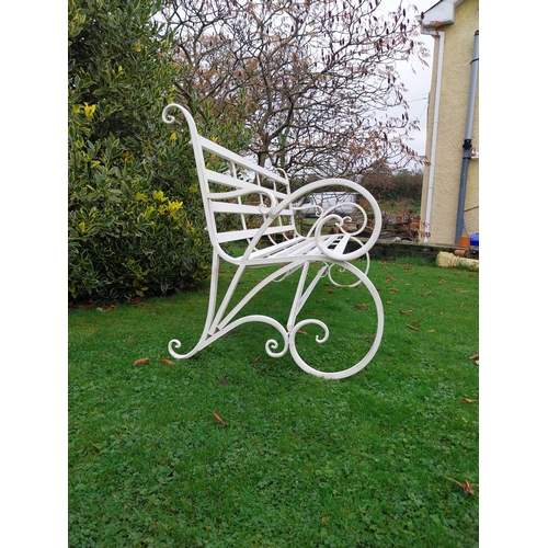 898A - Decorative metal garden bench {97 cm H x 200 cm W x 99 cm D}.