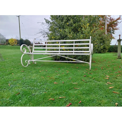 898A - Decorative metal garden bench {97 cm H x 200 cm W x 99 cm D}.