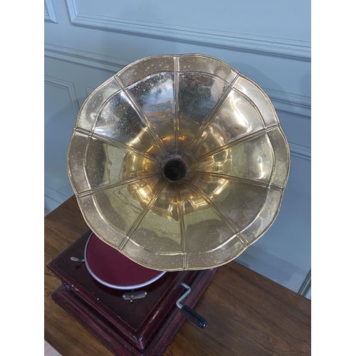 295 - Decorative Gramophone with brass horn {70 cm H x 46 cm W x 43 cm D}.