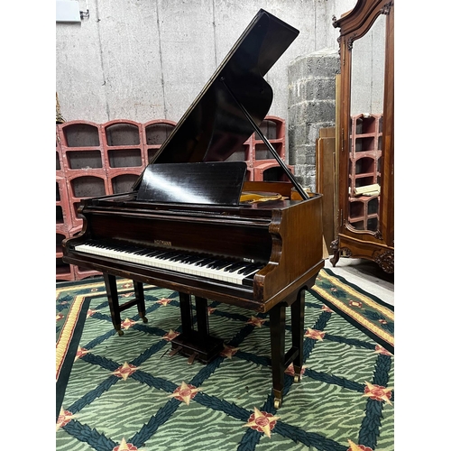 383 - Victorian Mahogany Hofmann baby Grand piano {190 cm H x 140 cm W x 140 cm D}.