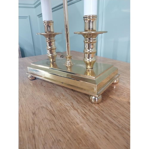 2 - Good quality French brass desk lamp {52 cm H x 32 cm W x 20 cm D}.