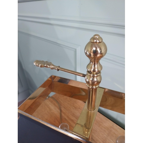 2 - Good quality French brass desk lamp {52 cm H x 32 cm W x 20 cm D}.