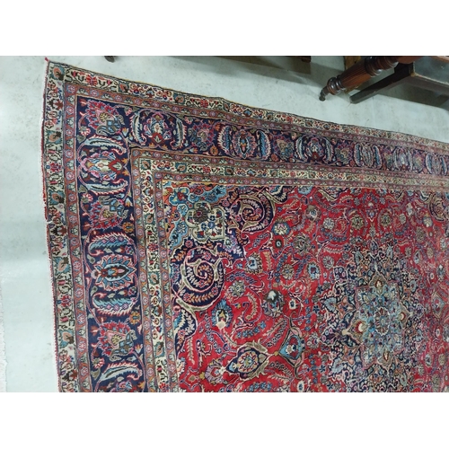 114 - Good quality decorative Persian carpet square. {370 cm H x 277 cm W}.