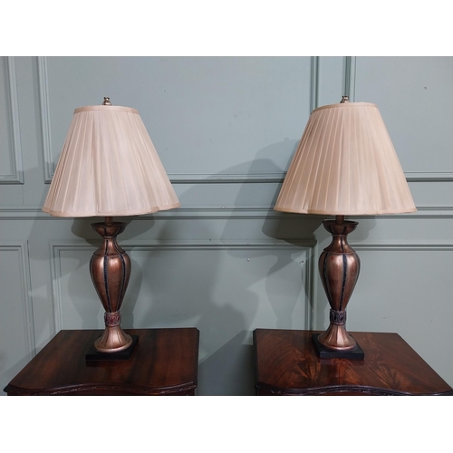 138 - Pair of decorative table lamps. {80 cm H x 40 cm Dia.}.