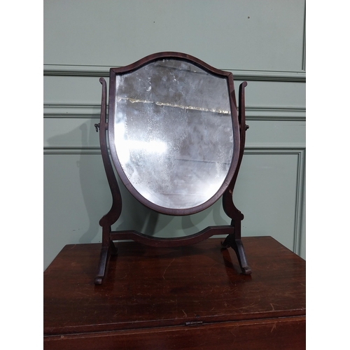 139 - Edwardian mahogany dressing table mirror in the Regency style. {60 cm H x 40 cm W x 21 cm D}.