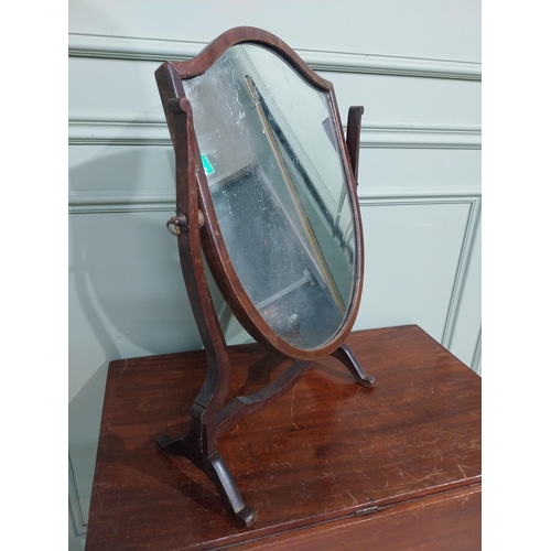 139 - Edwardian mahogany dressing table mirror in the Regency style. {60 cm H x 40 cm W x 21 cm D}.