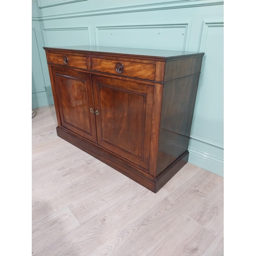 150 - Exceptional quality 19th C. Mahogany side cabinet with two short drawers over two long doors. {90 cm... 