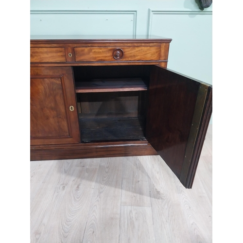 150 - Exceptional quality 19th C. Mahogany side cabinet with two short drawers over two long doors. {90 cm... 