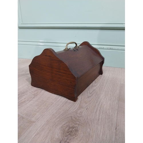 152 - Edwardian oak cutlery box with brass handle. {18 cm H x 29 cm W x 18 cm D}.