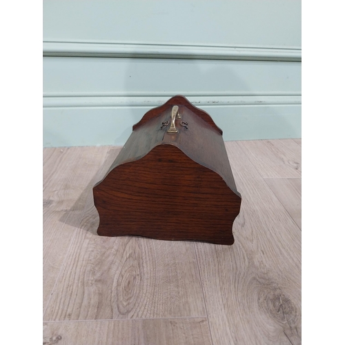 152 - Edwardian oak cutlery box with brass handle. {18 cm H x 29 cm W x 18 cm D}.