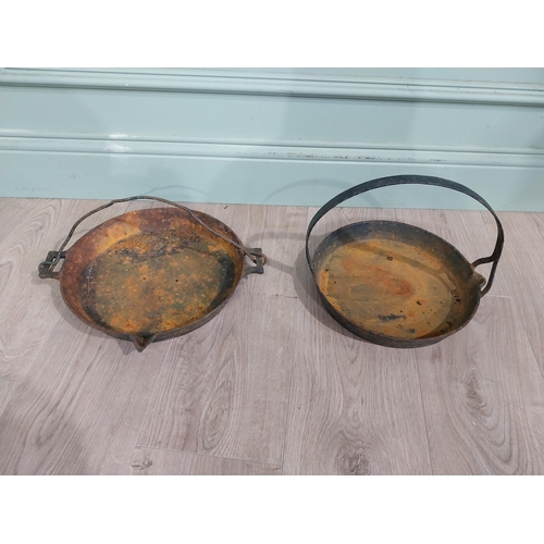 262 - Two early 20th C. Cast iron pans {15 cm H x 38 cm W x 30 cm D} approx.