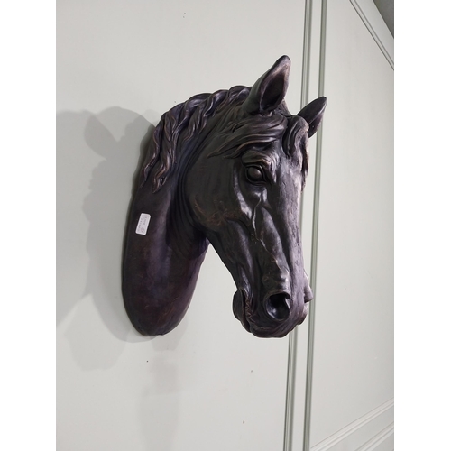 282 - Bronzed resin model of Horse's head. {49 cm H x 26 cm W x 33 cm W}.