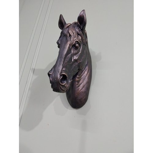 282 - Bronzed resin model of Horse's head. {49 cm H x 26 cm W x 33 cm W}.