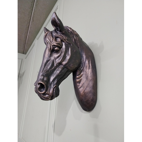 282 - Bronzed resin model of Horse's head. {49 cm H x 26 cm W x 33 cm W}.