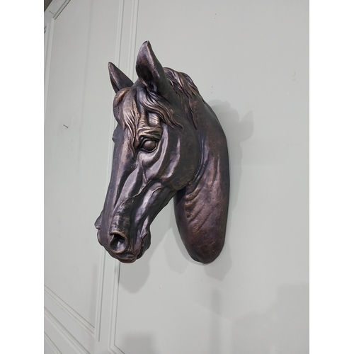 282 - Bronzed resin model of Horse's head. {49 cm H x 26 cm W x 33 cm W}.