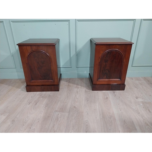 285 - Pair of 19th C. Mahogany bedside cabinets with single door and inner shelving. {77 cm H x 55 cm W x ... 