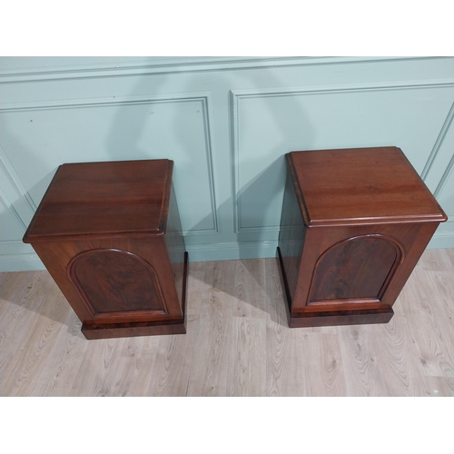 285 - Pair of 19th C. Mahogany bedside cabinets with single door and inner shelving. {77 cm H x 55 cm W x ... 