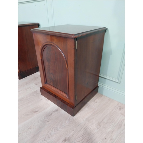 285 - Pair of 19th C. Mahogany bedside cabinets with single door and inner shelving. {77 cm H x 55 cm W x ... 