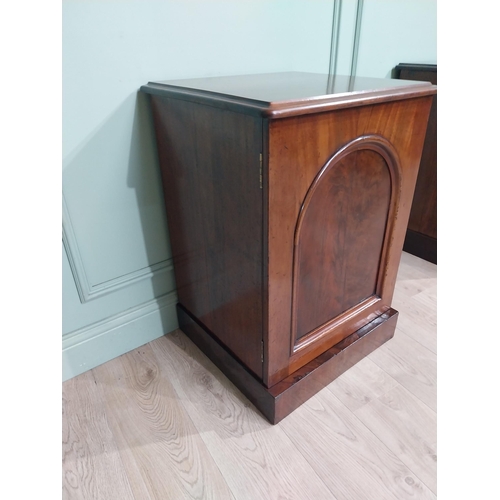 285 - Pair of 19th C. Mahogany bedside cabinets with single door and inner shelving. {77 cm H x 55 cm W x ... 