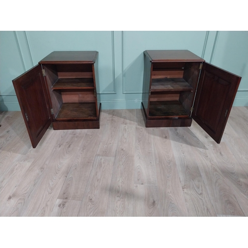 285 - Pair of 19th C. Mahogany bedside cabinets with single door and inner shelving. {77 cm H x 55 cm W x ... 