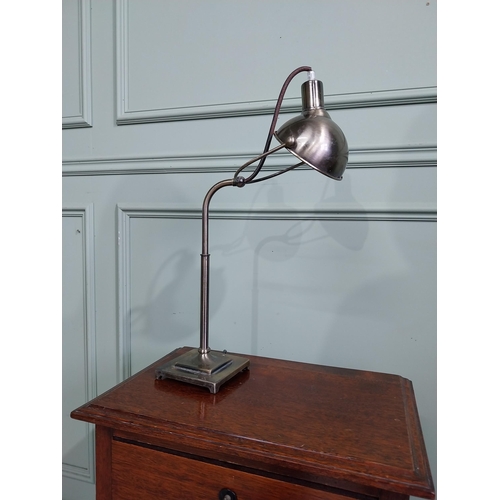 321 - Brushed brass desk lamp. {50 cm H x 25 cm W x 13 cm D}