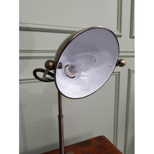 321 - Brushed brass desk lamp. {50 cm H x 25 cm W x 13 cm D}