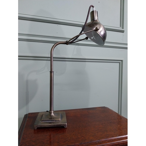 321 - Brushed brass desk lamp. {50 cm H x 25 cm W x 13 cm D}