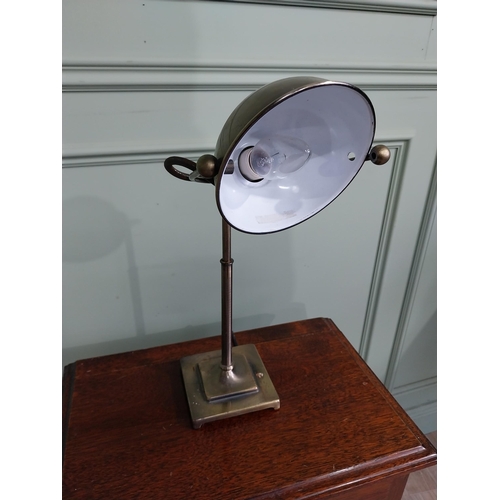 321 - Brushed brass desk lamp. {50 cm H x 25 cm W x 13 cm D}