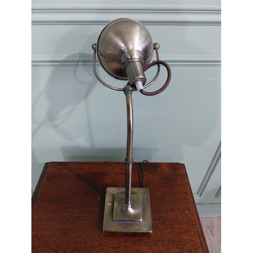 321 - Brushed brass desk lamp. {50 cm H x 25 cm W x 13 cm D}