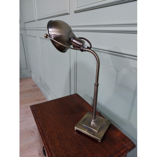 321 - Brushed brass desk lamp. {50 cm H x 25 cm W x 13 cm D}