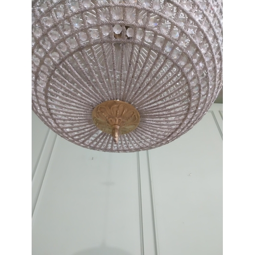 328 - French brass and crystal glass globe chandelier. {100 cm H x 60 cm Dia.}.