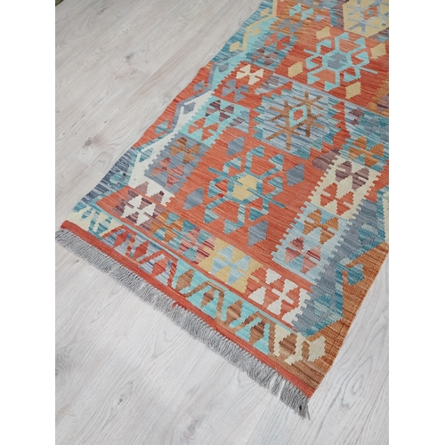 37 - Good quality Kilim carpet runner. {307 cm L x 84 cm W}.