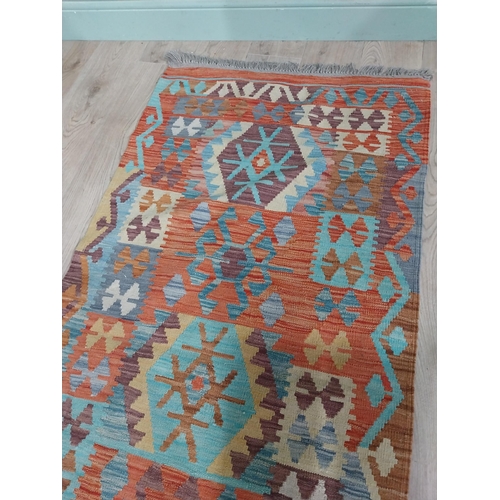 37 - Good quality Kilim carpet runner. {307 cm L x 84 cm W}.