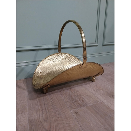 394 - Edwardian brass flower basket. {34 cm H x 51 cm W x 35 cm D}.