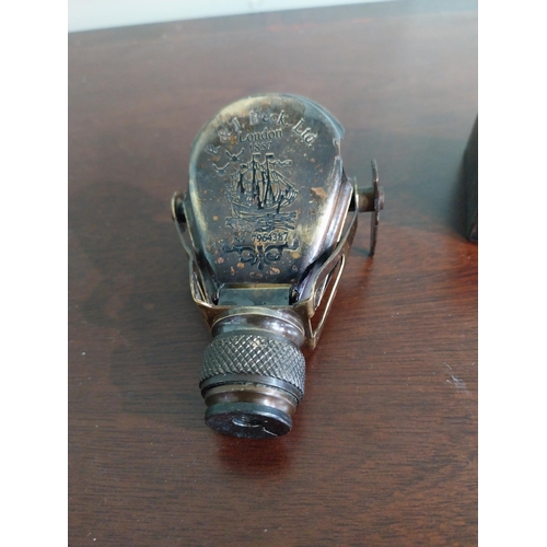 406 - Small brass telescope R and J Beck Ltd London and cased compass.