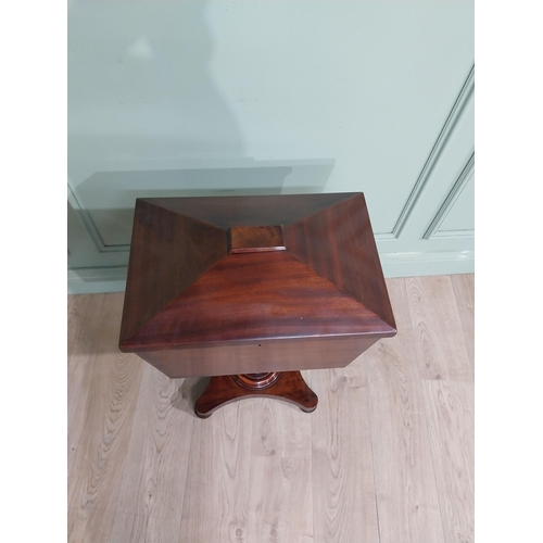 46 - Regency mahogany cellaret with fitted interior single turned column on platform base. {77 cm H x 49 ... 