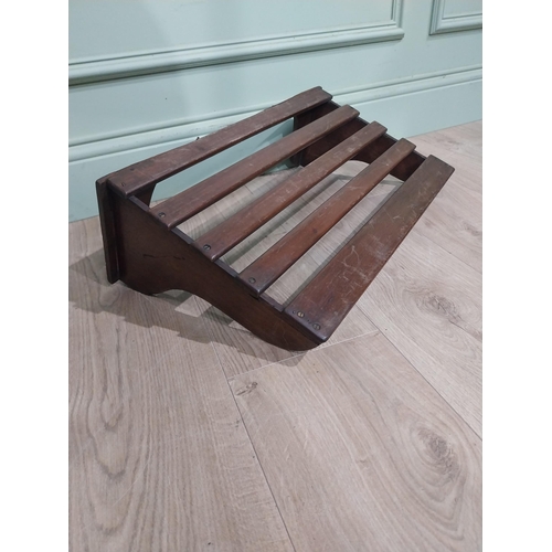 475 - 19th C. Mahogany luggage rack from a Belfast Tram. {16 cm H x 54 cm W x 32 cm D}.