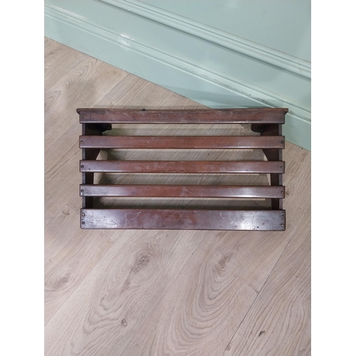 475 - 19th C. Mahogany luggage rack from a Belfast Tram. {16 cm H x 54 cm W x 32 cm D}.