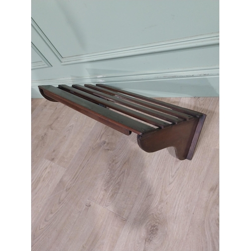 475 - 19th C. Mahogany luggage rack from a Belfast Tram. {16 cm H x 54 cm W x 32 cm D}.