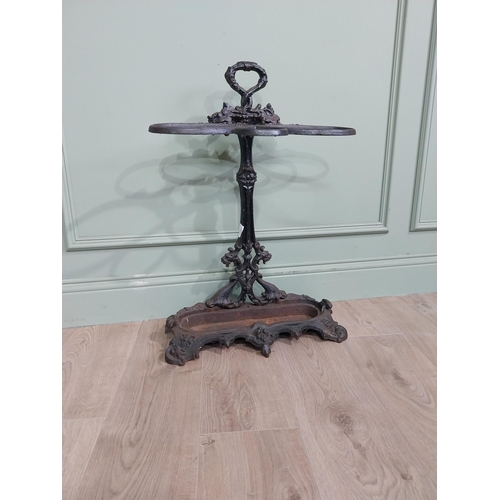 476 - 19th C. decorative cast iron stick stand. {72 cm H x 50 cm W x 22 cm D}.