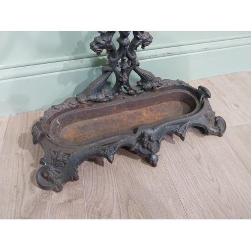 476 - 19th C. decorative cast iron stick stand. {72 cm H x 50 cm W x 22 cm D}.