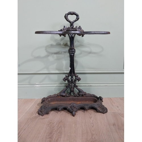 476 - 19th C. decorative cast iron stick stand. {72 cm H x 50 cm W x 22 cm D}.