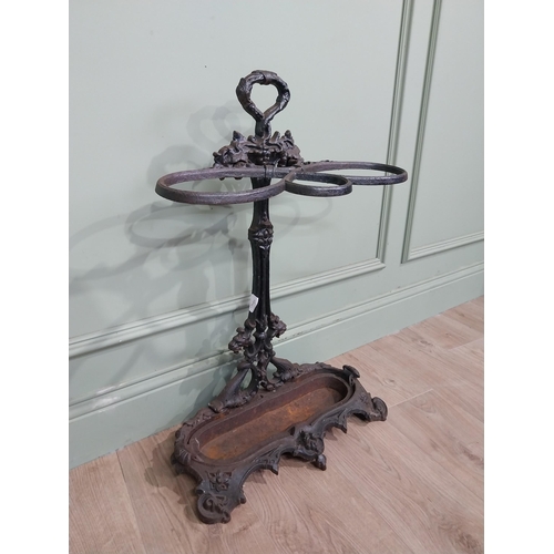 476 - 19th C. decorative cast iron stick stand. {72 cm H x 50 cm W x 22 cm D}.