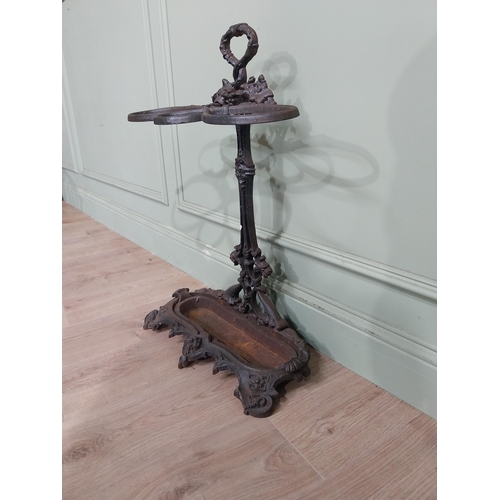 476 - 19th C. decorative cast iron stick stand. {72 cm H x 50 cm W x 22 cm D}.