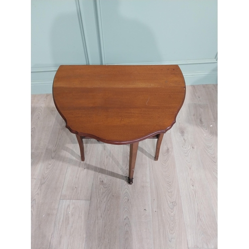 478 - Edwardian mahogany Sutherland table raised on curved tapered legs with carved ends. {65 cm H x 60 cm... 