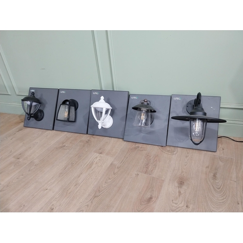 499 - Five Lutec display lights on board. {Approx 40 cm H x 45 cm D}