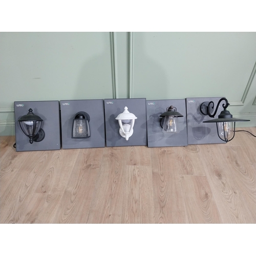 499 - Five Lutec display lights on board. {Approx 40 cm H x 45 cm D}