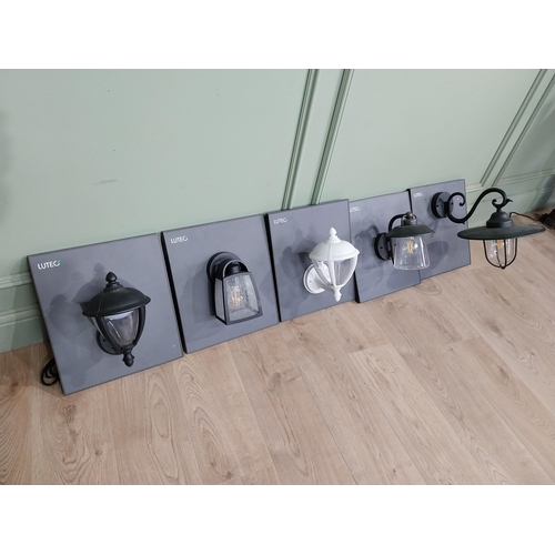 499 - Five Lutec display lights on board. {Approx 40 cm H x 45 cm D}