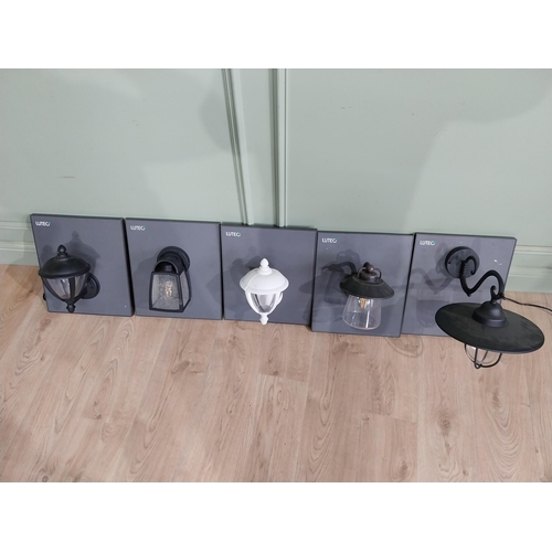 499 - Five Lutec display lights on board. {Approx 40 cm H x 45 cm D}